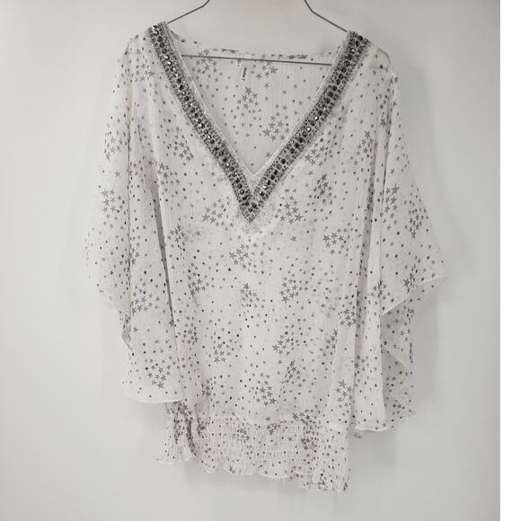 Studio Y White and Black Star Blouse - Picture 1 of 5